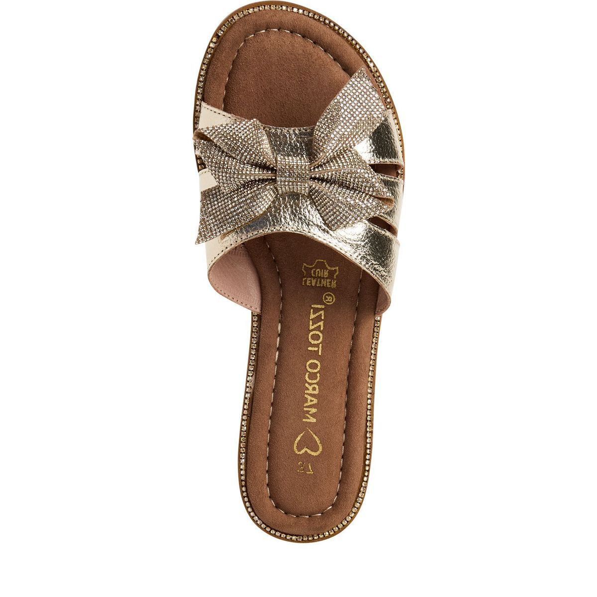Mule en cuir multicolore gris platine, MARCO TOZZI
