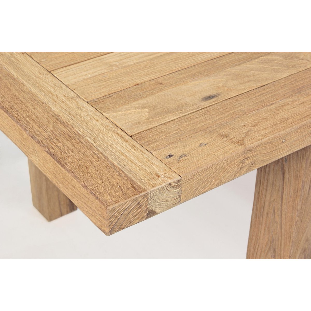 Table de jardin extensible en teck recyclé L160/220 - SAINT MALO bois clair, HELLIN, DEPUIS 1862