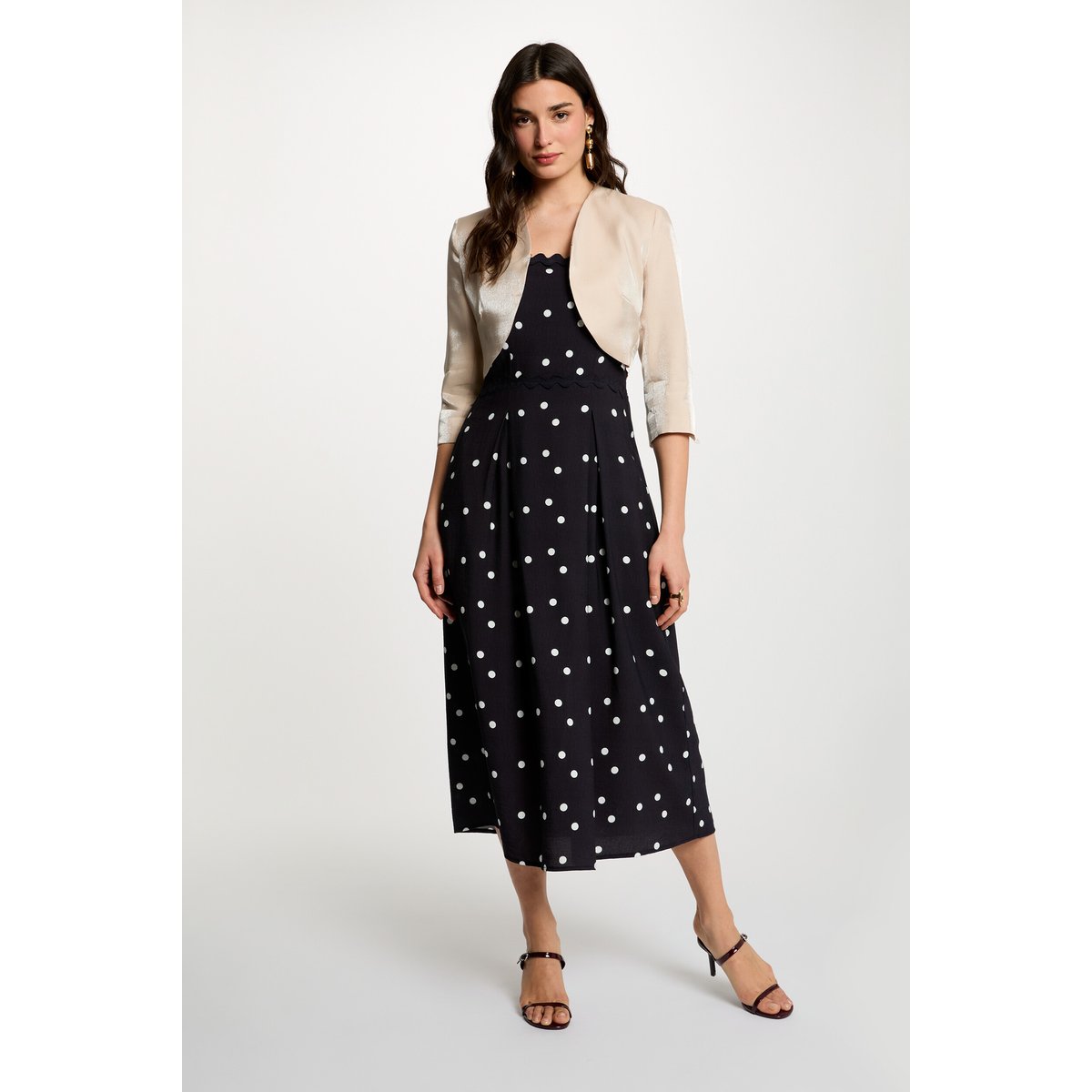 Boléro ajusté manches 3/4 beige clair, MORGAN