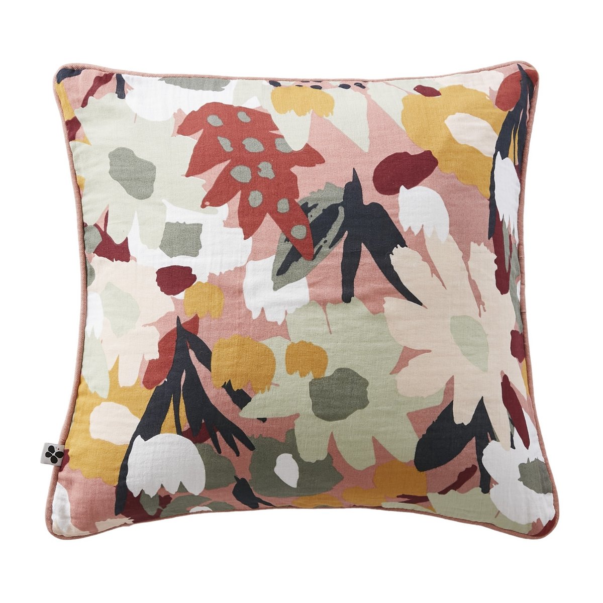 Coussin dehoussable en gaze de coton Leane jaune, EDEN