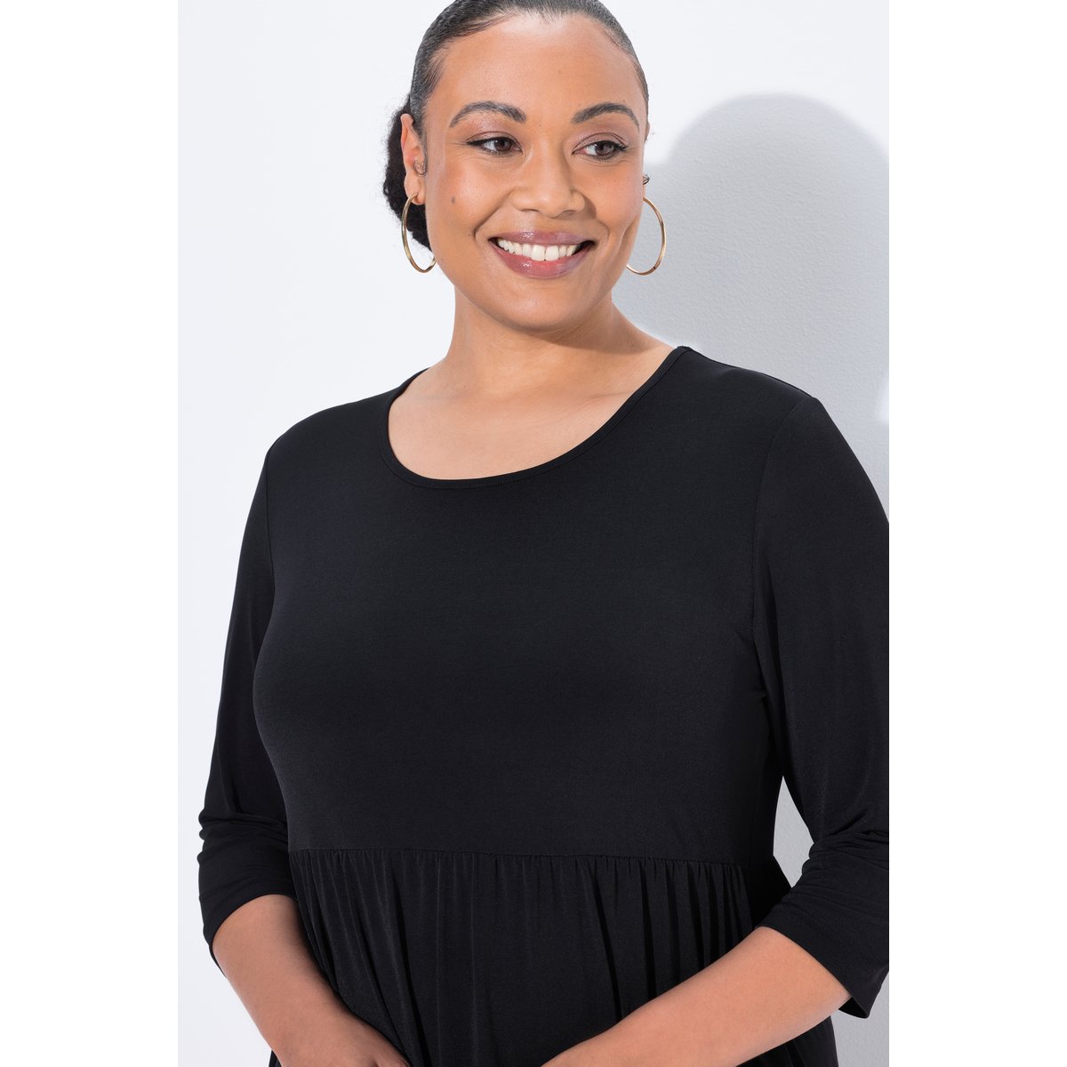Robe maxi en jersey, avec poches noir, ULLA POPKEN