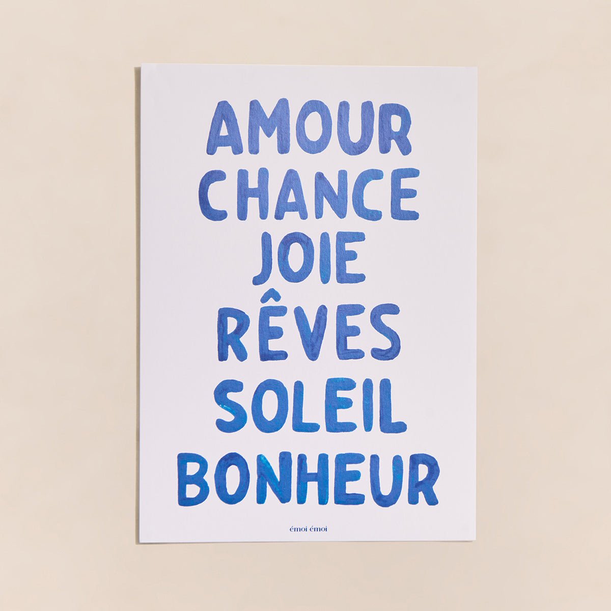 Affiche Meilleurs voeux, DÉCLA bleu - bleu - bleu marine, EMOI EMOI