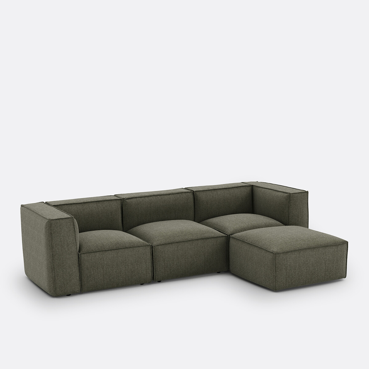 Pouf modulable, tissu texturé, Seven vert, LA REDOUTE INTERIEURS