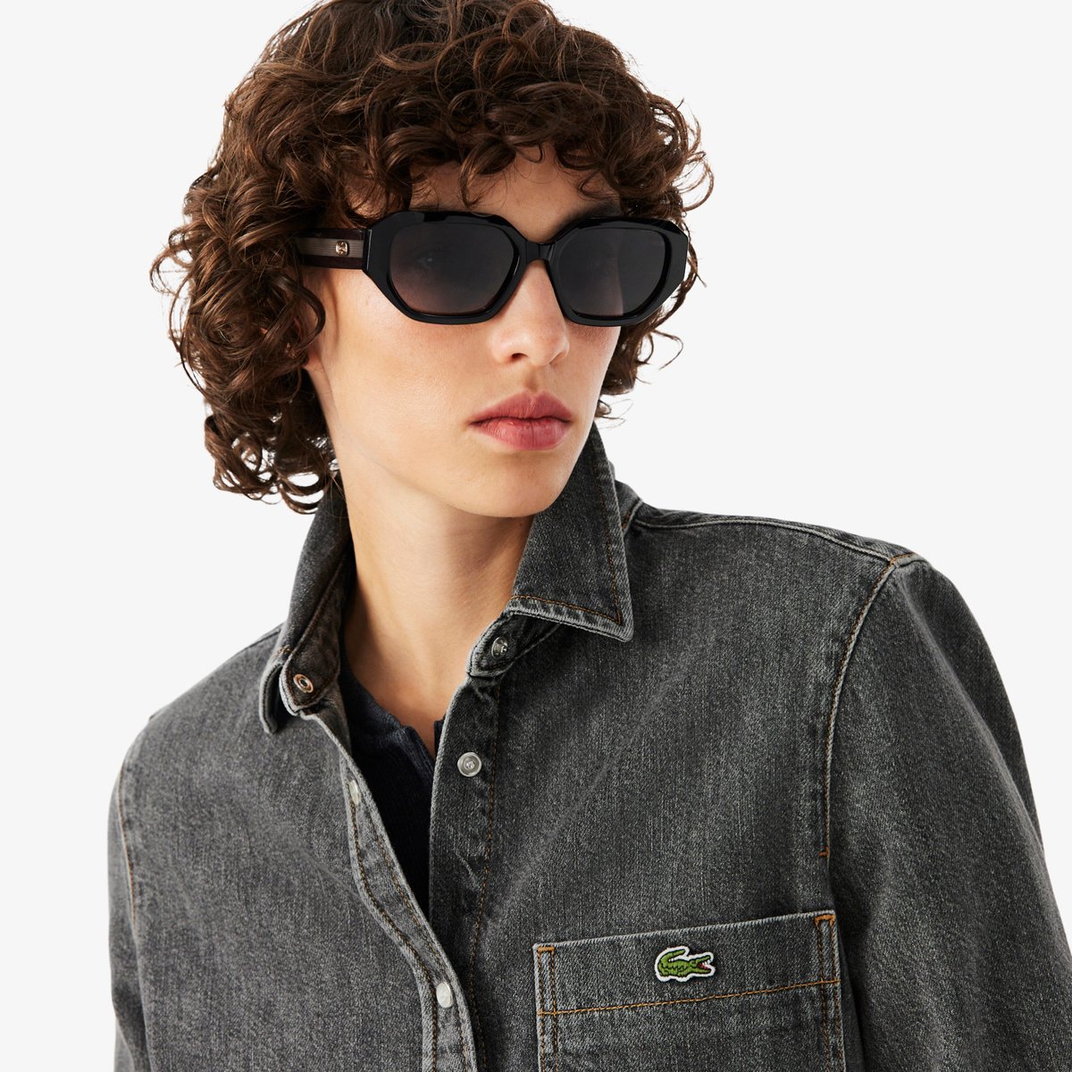 Chemise denim léger regular fit gris-0l5, LACOSTE
