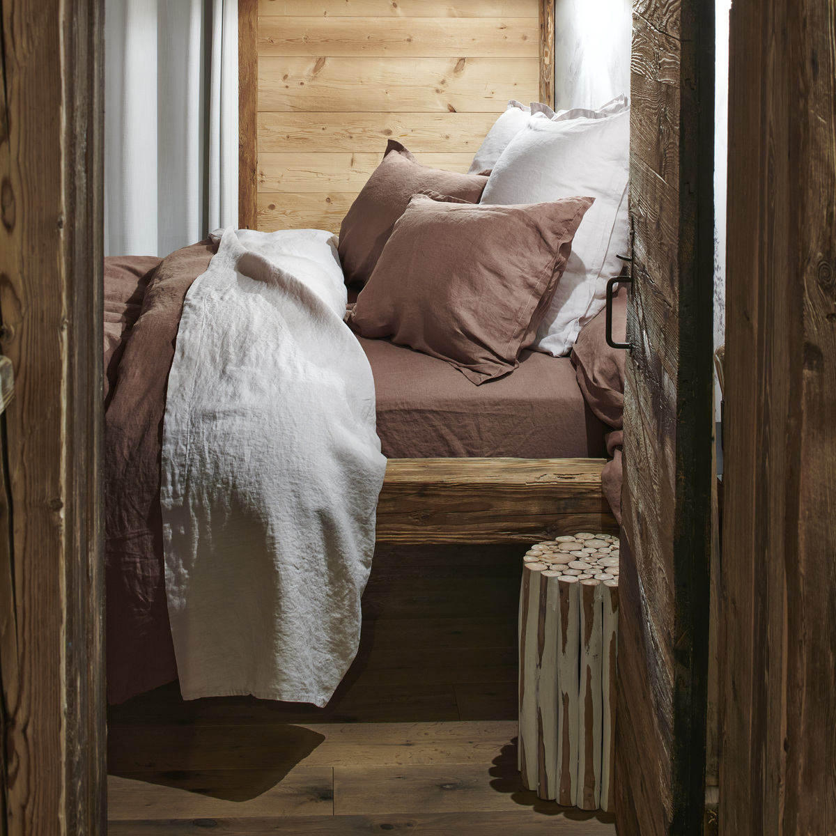 Drap Plat Uni   - LIN LAVE blanc, TRADITION DES VOSGES