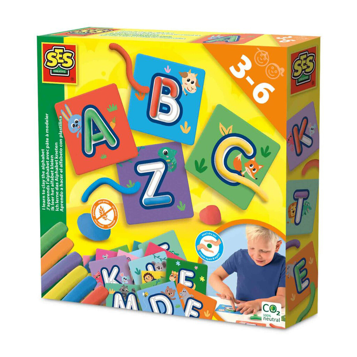 Brinquedo "Eu aprendo o alfabeto com pasta de modelar", SES multicolor, SES