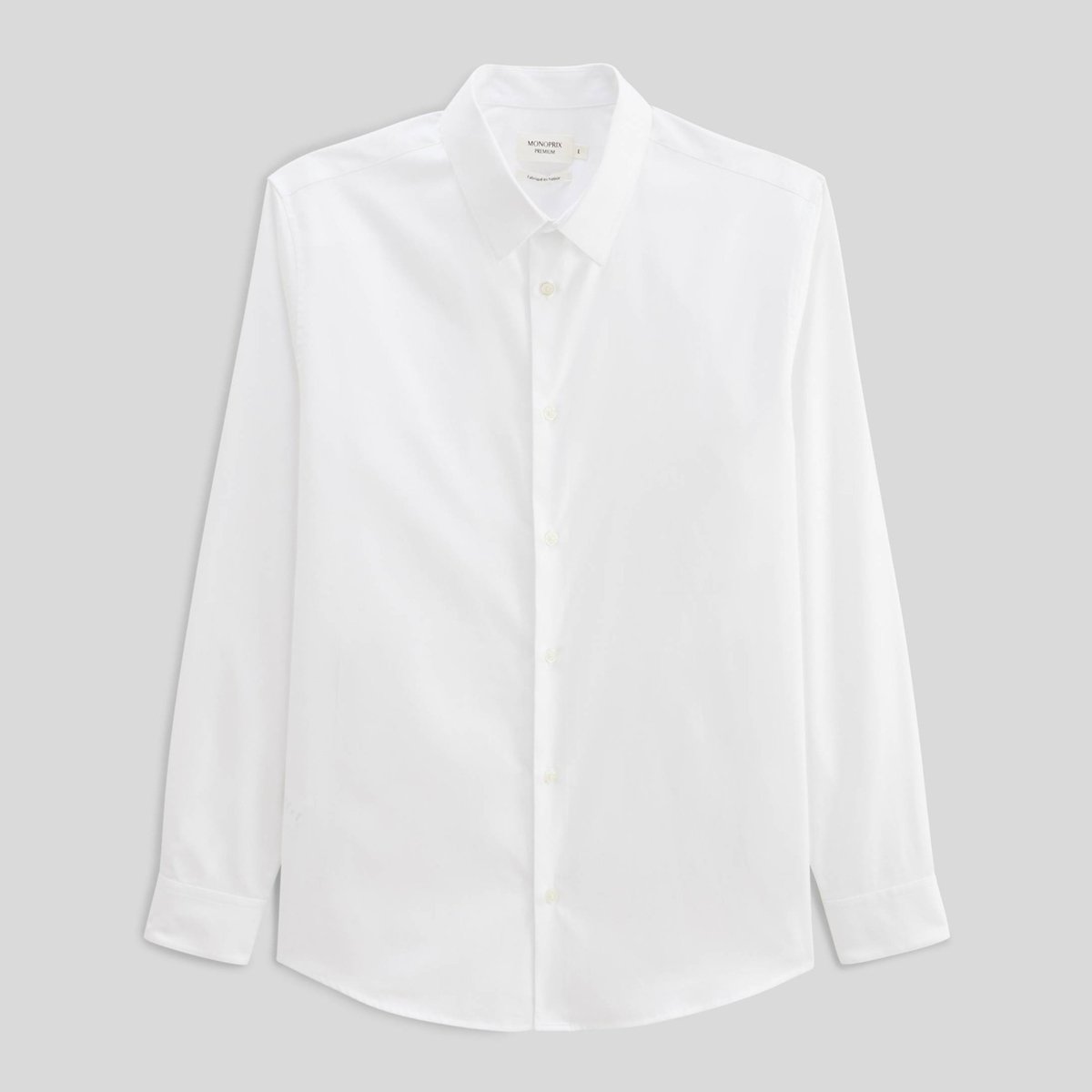 Chemise ville en coton blanc, MONOPRIX
