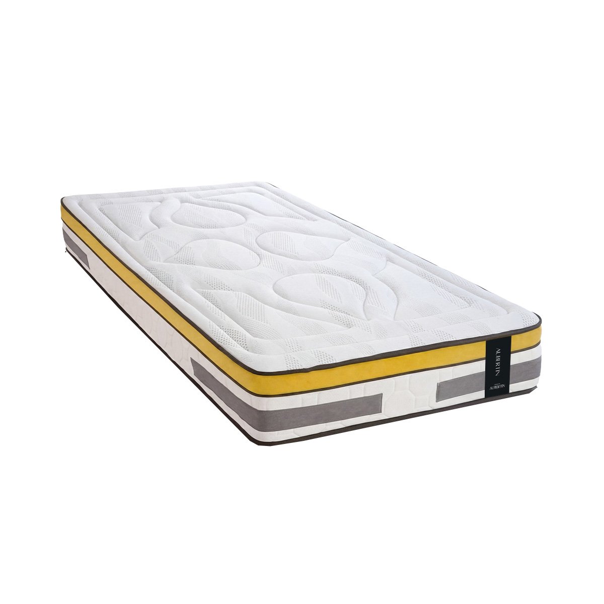 Matelas Ressorts ensachés et Mémoire de Forme - 24 cm - AUBERTIN blanc, MAISON AUBERTIN