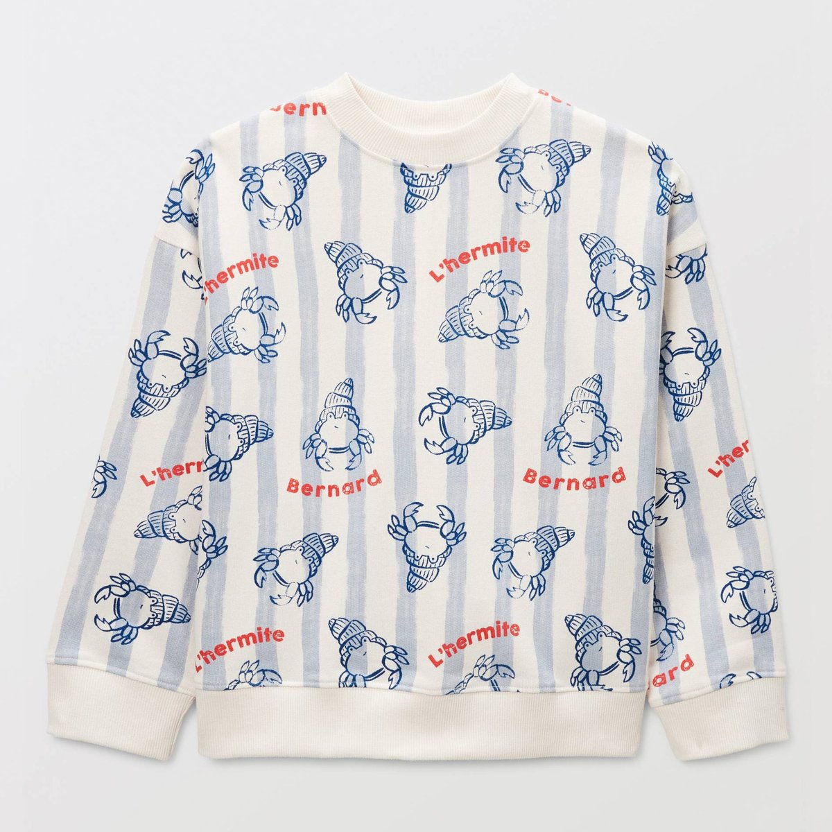 Sweat col rond imprimé en coton BIO GOTS naturel, MONOPRIX