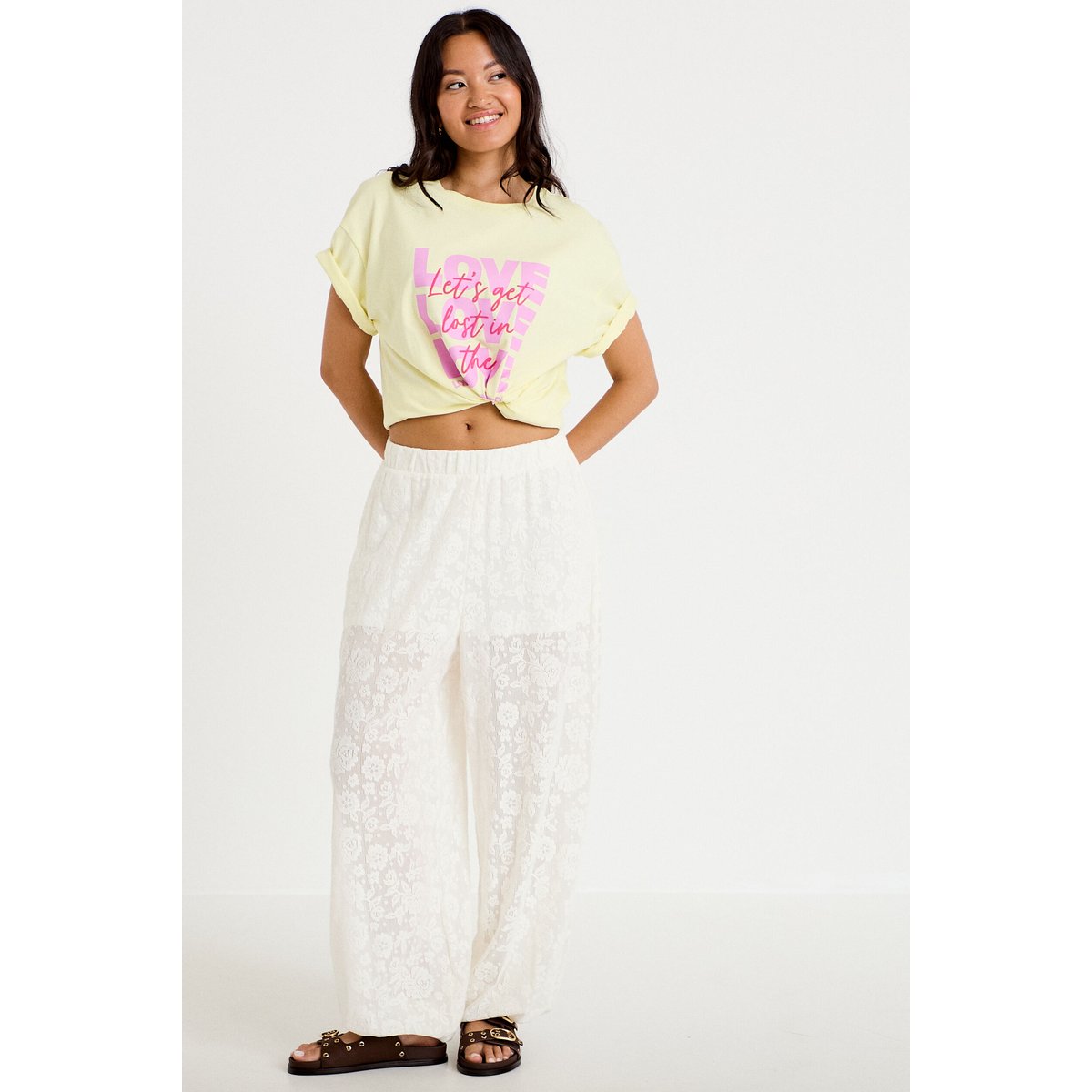 Pantalon bouffant taille standard ecru, CACHE CACHE