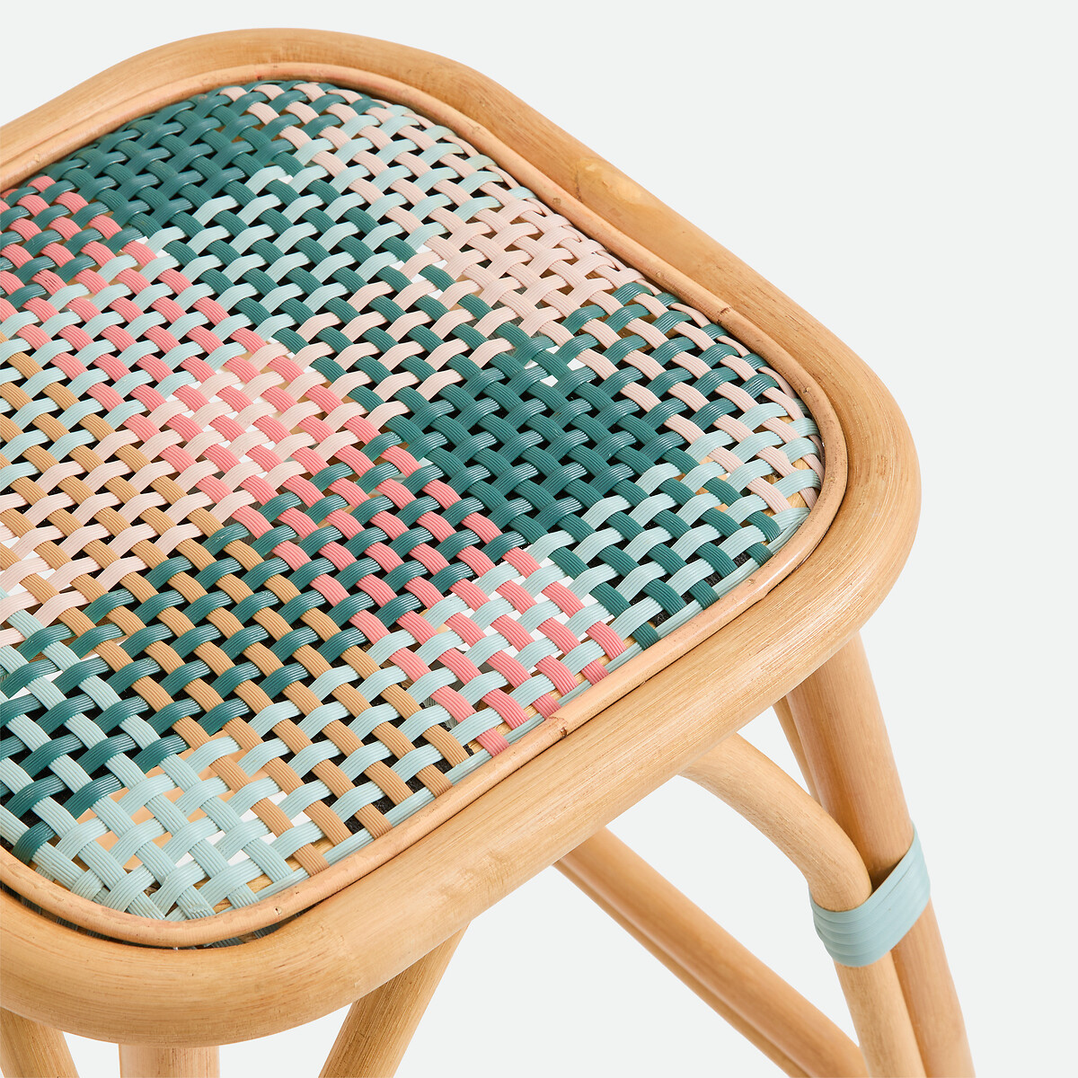 Musette Woven Rattan 65.5cm High Bar Stool multi-coloured pink, LA REDOUTE INTERIEURS