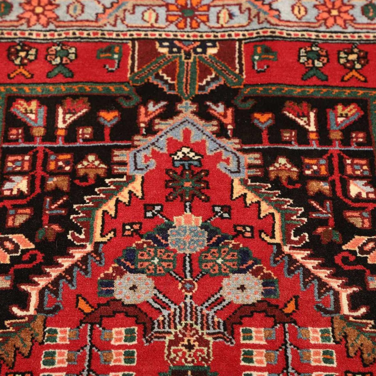 Tapis d'orient oriental, noué main en laine, HAMADAN 20 rouge, bleu, noir, UN AMOUR DE TAPIS