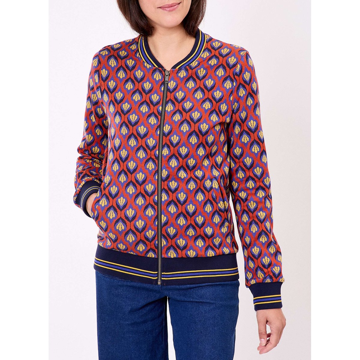 Bouson teddy maille jacquard bio LEO rose rouge, PRINCESSE NOMADE