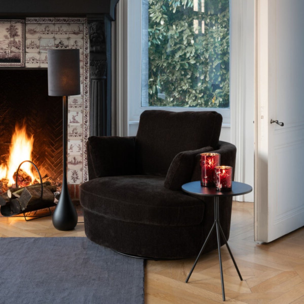 Fauteuil pivotant à 360° en velours texturé - ANGEL marron, HELLIN, DEPUIS 1862