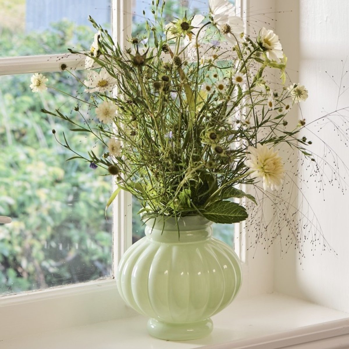 Vase verre rond vert jade, IB LAURSEN