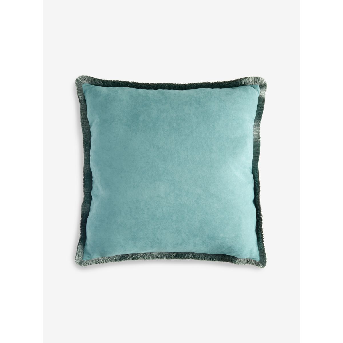 Coussin en velours à feuilles 50 x 50 cm bleu sarcelle, NEXT