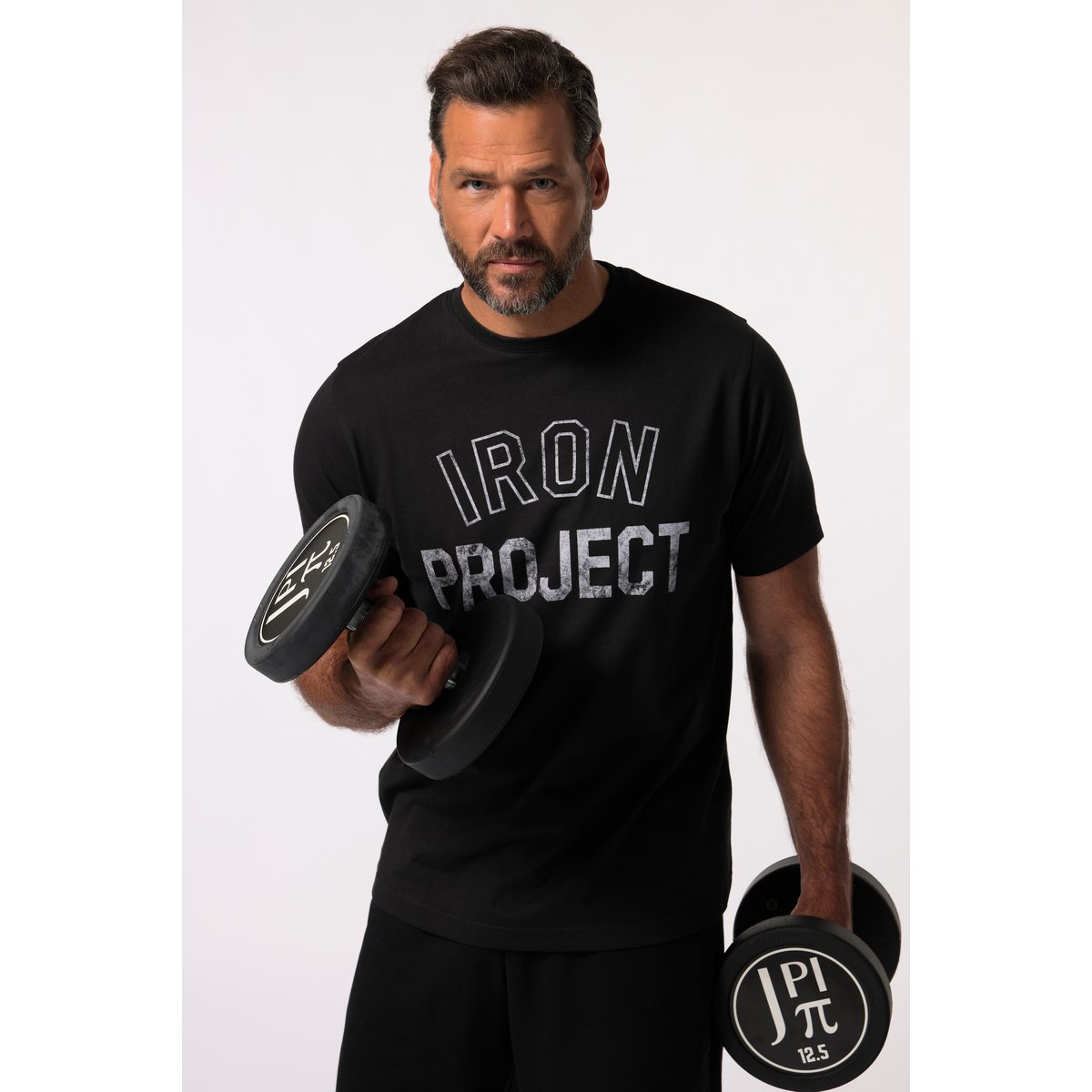 T-shirt Iron Anvil, collection Fitness noir, JP1880