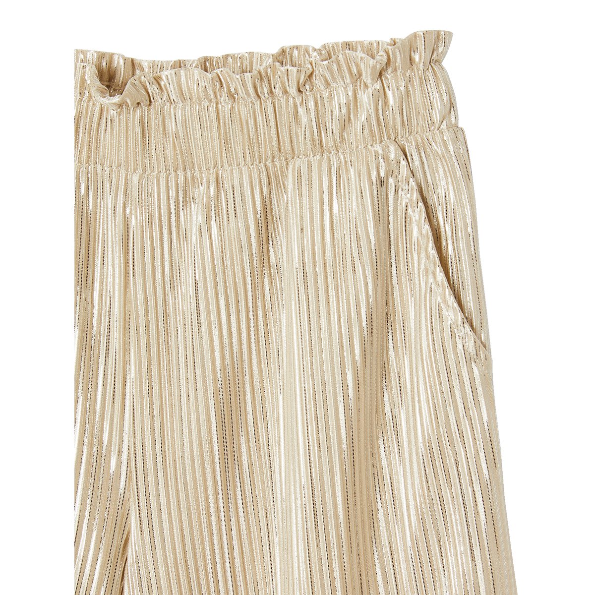 Pantalon large lamé cérémonie effet plissé or, VERTBAUDET