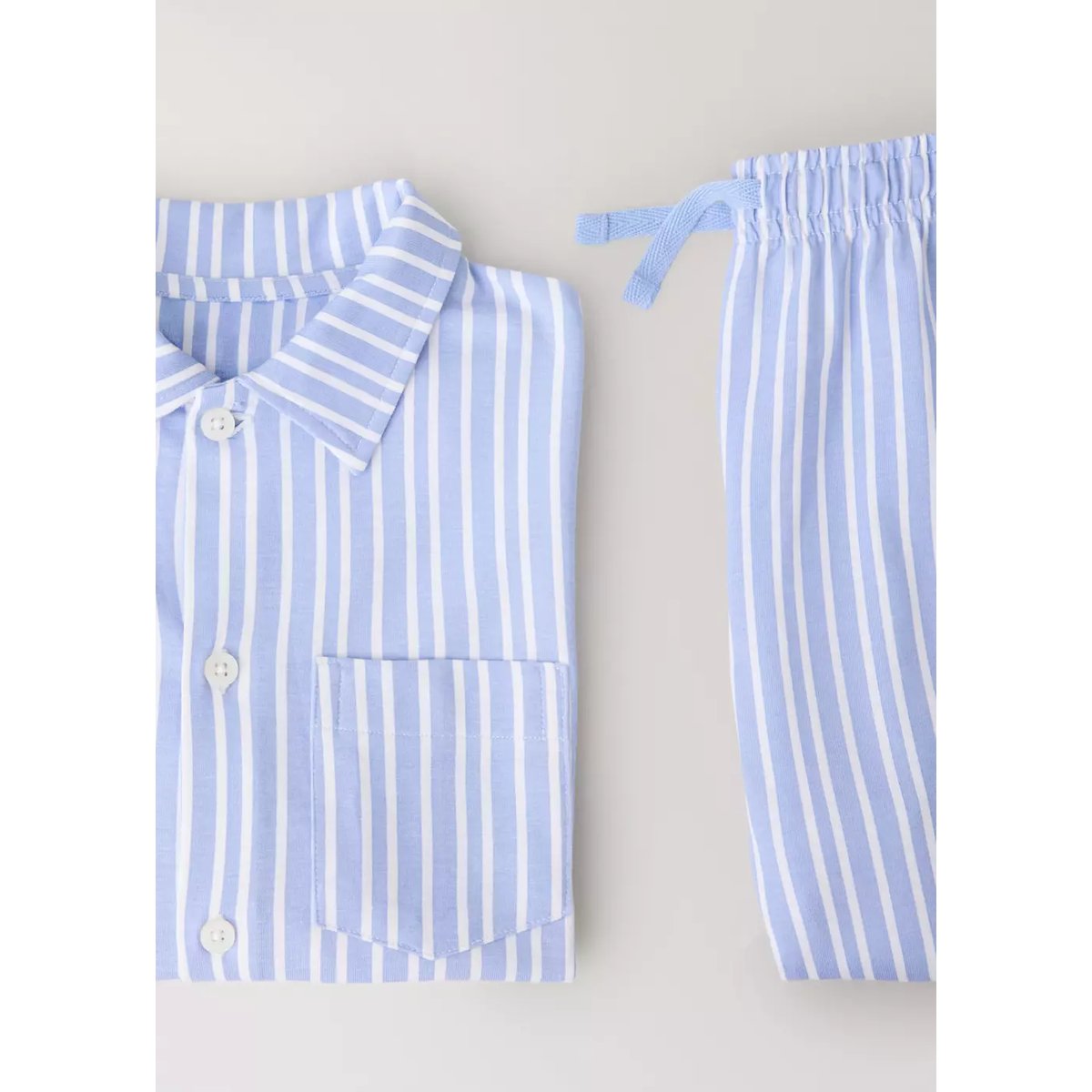 Pyjama complet en coton à rayures bleu ciel, MANGO KIDS
