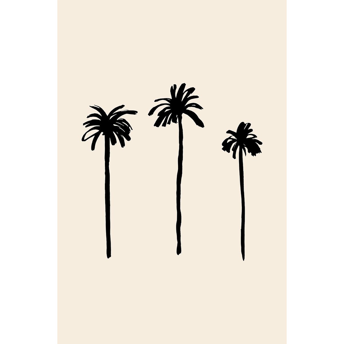 Tableau three black palm tree tableau alu dibond, HEXOA