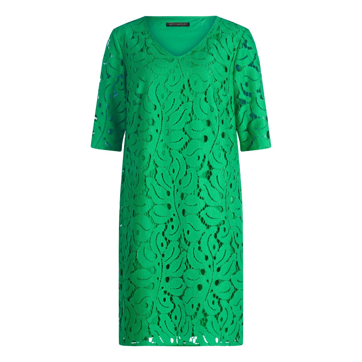 Robe en dentelle à encolure en v kelly green, BETTY BARCLAY