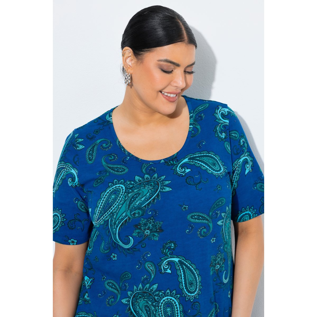 T-shirt long bleuet, ULLA POPKEN
