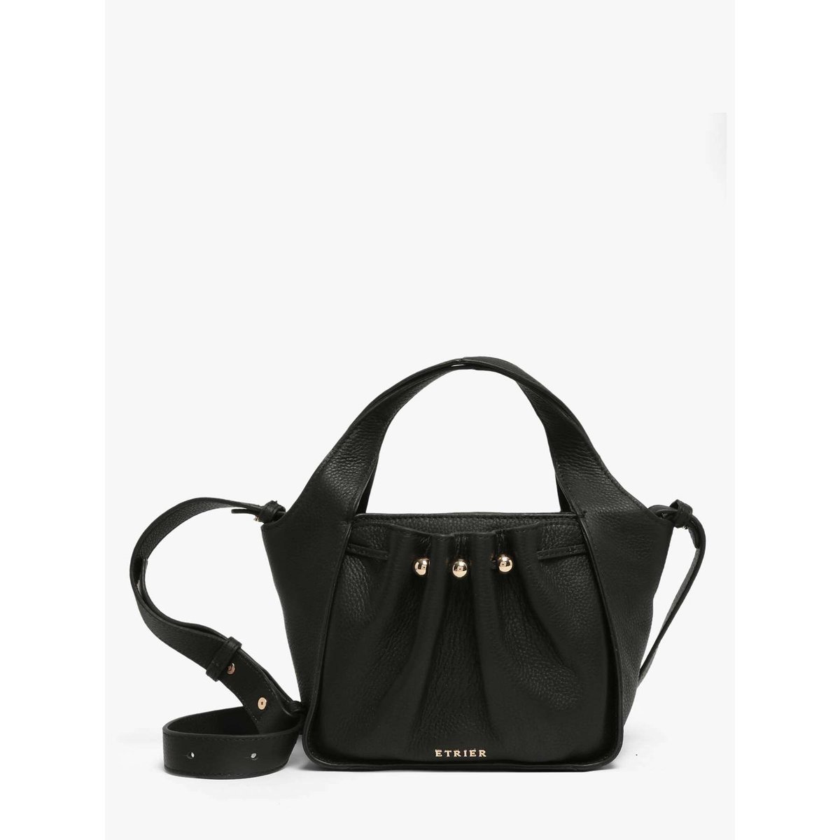 Sac bandoulière Foudre cuir noir, ETRIER