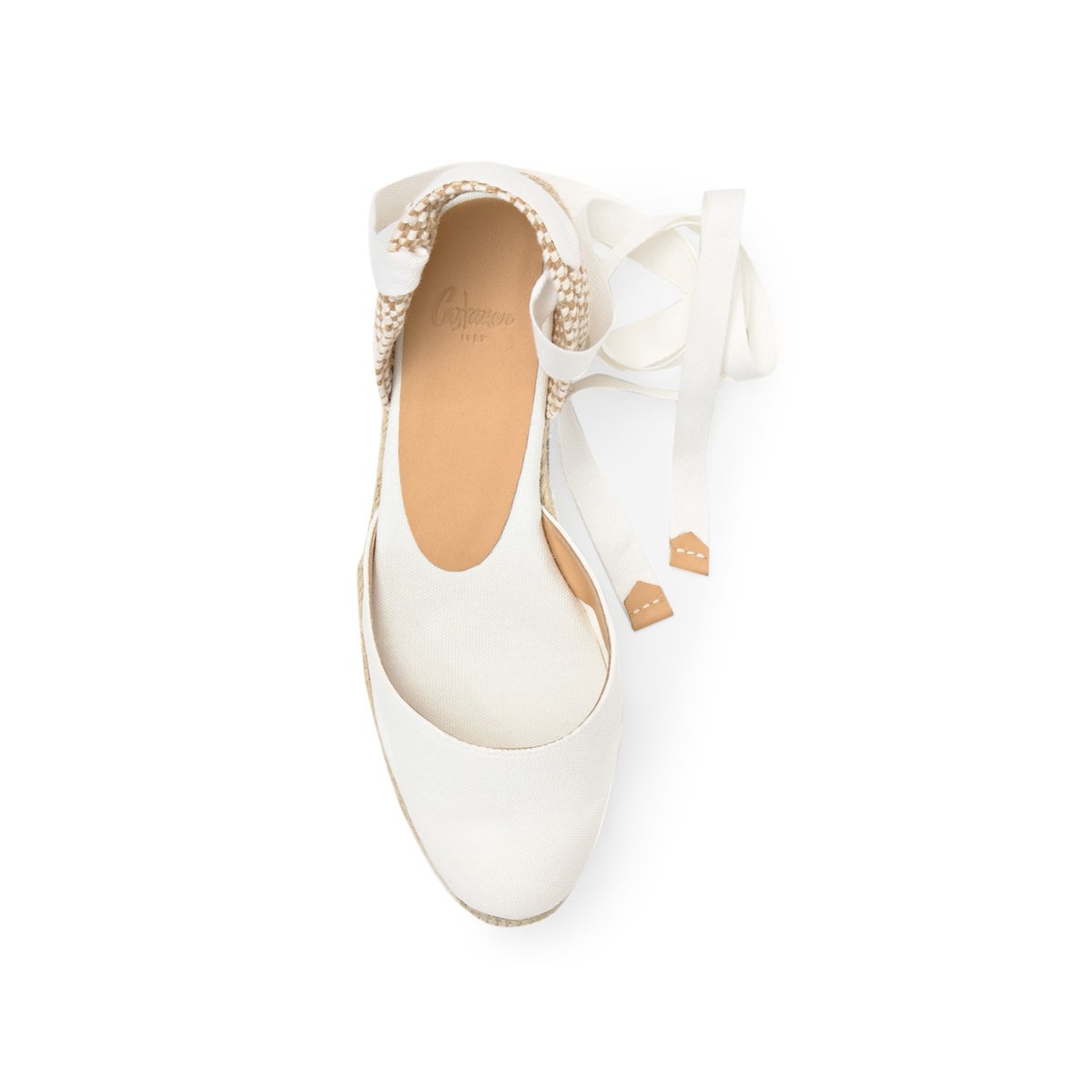 Espadrilles compensées à lacets avec plateforme tressée CARINA PLATFORM blanc, CASTANER