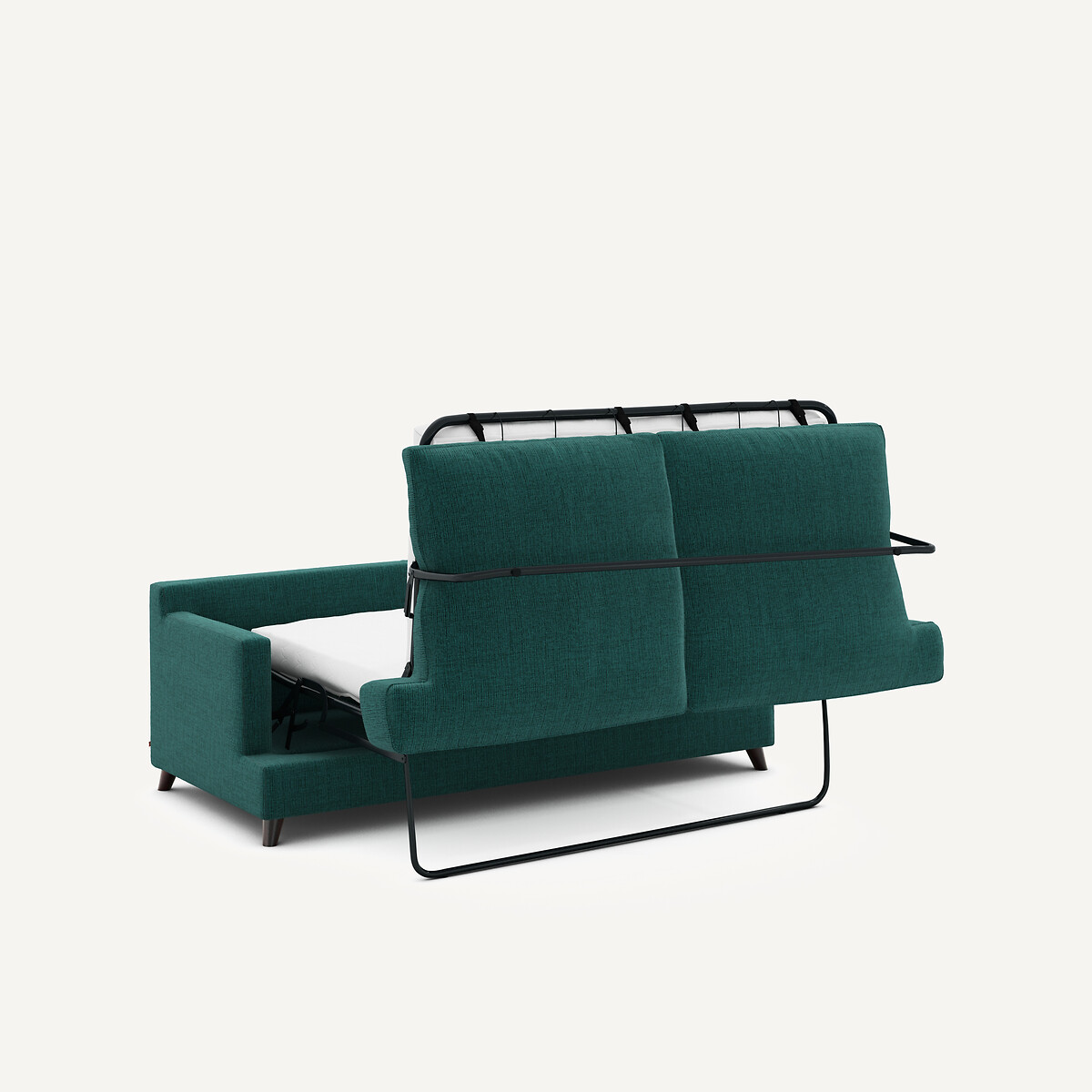 3-Sitzer-Sofa, umwandelbar, aus jaspiertem Canvas, ALWINE dunkelgrün, AM.PM