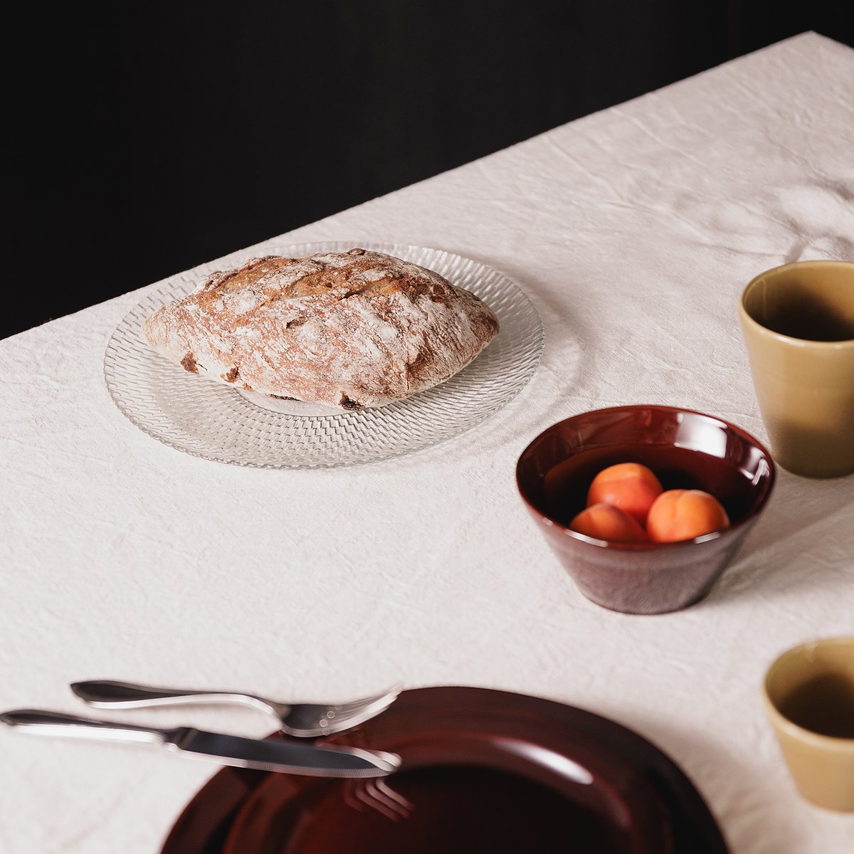 Lot de 4 assiettes LUCIEN transparent, SP COLLECTION