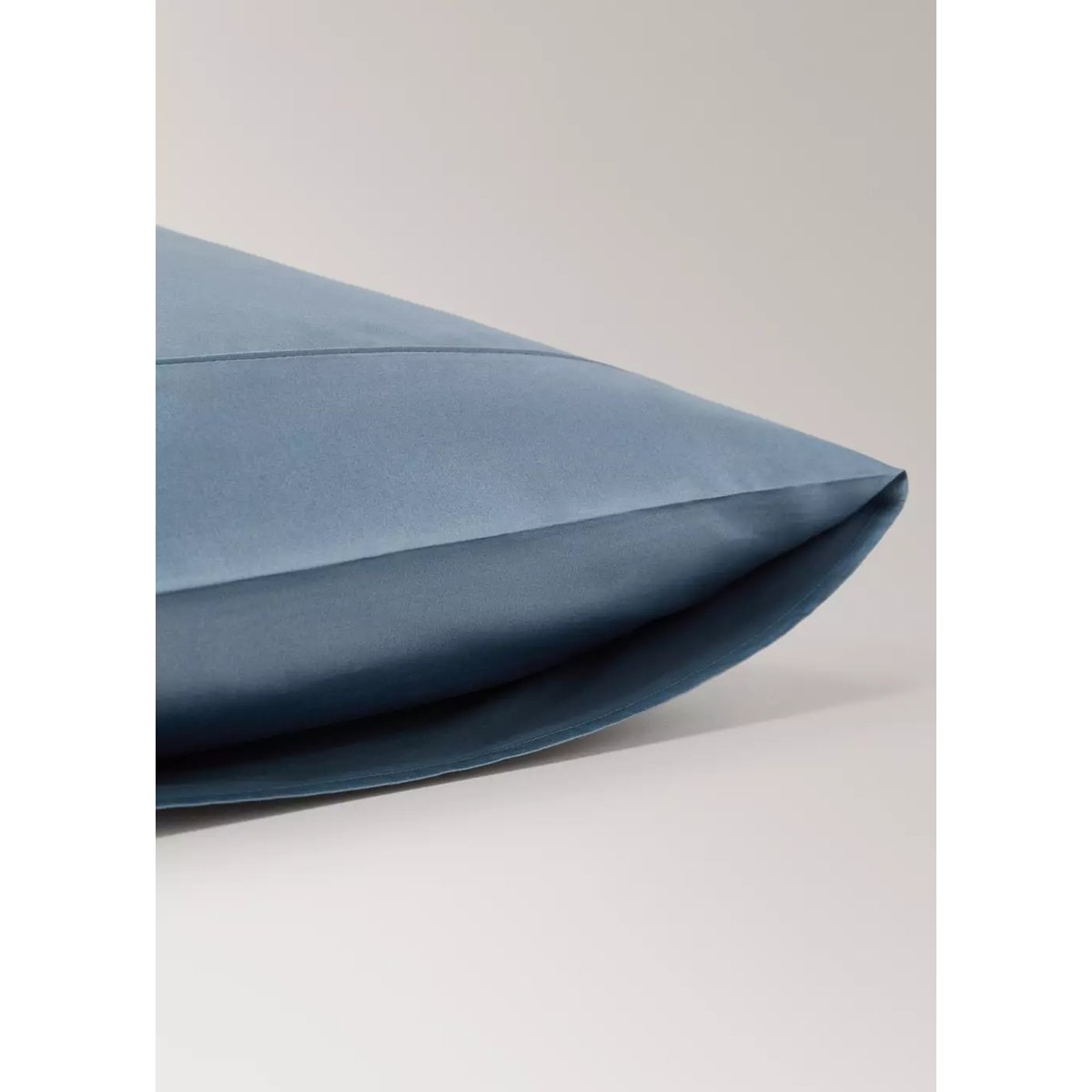 Deux taies d’oreiller coton satin 600 fils 50x75 cm bleu, MANGO HOME