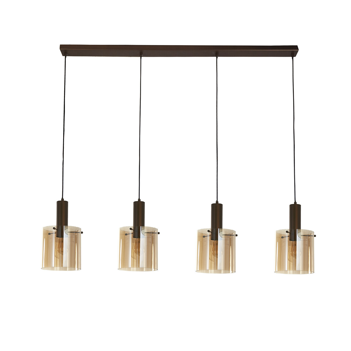 Soka 4-Light Glass Pendant Light in Amber mocha, SO'HOME