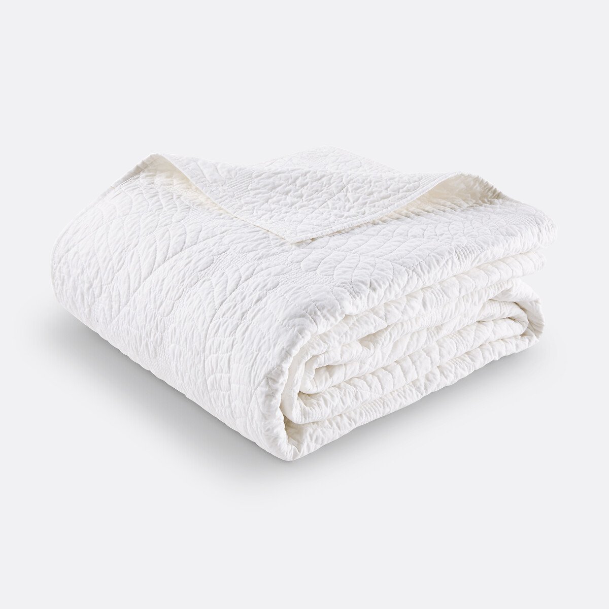 Couvre lit boutis matelassé coton Tropical blanc, LA REDOUTE INTERIEURS
