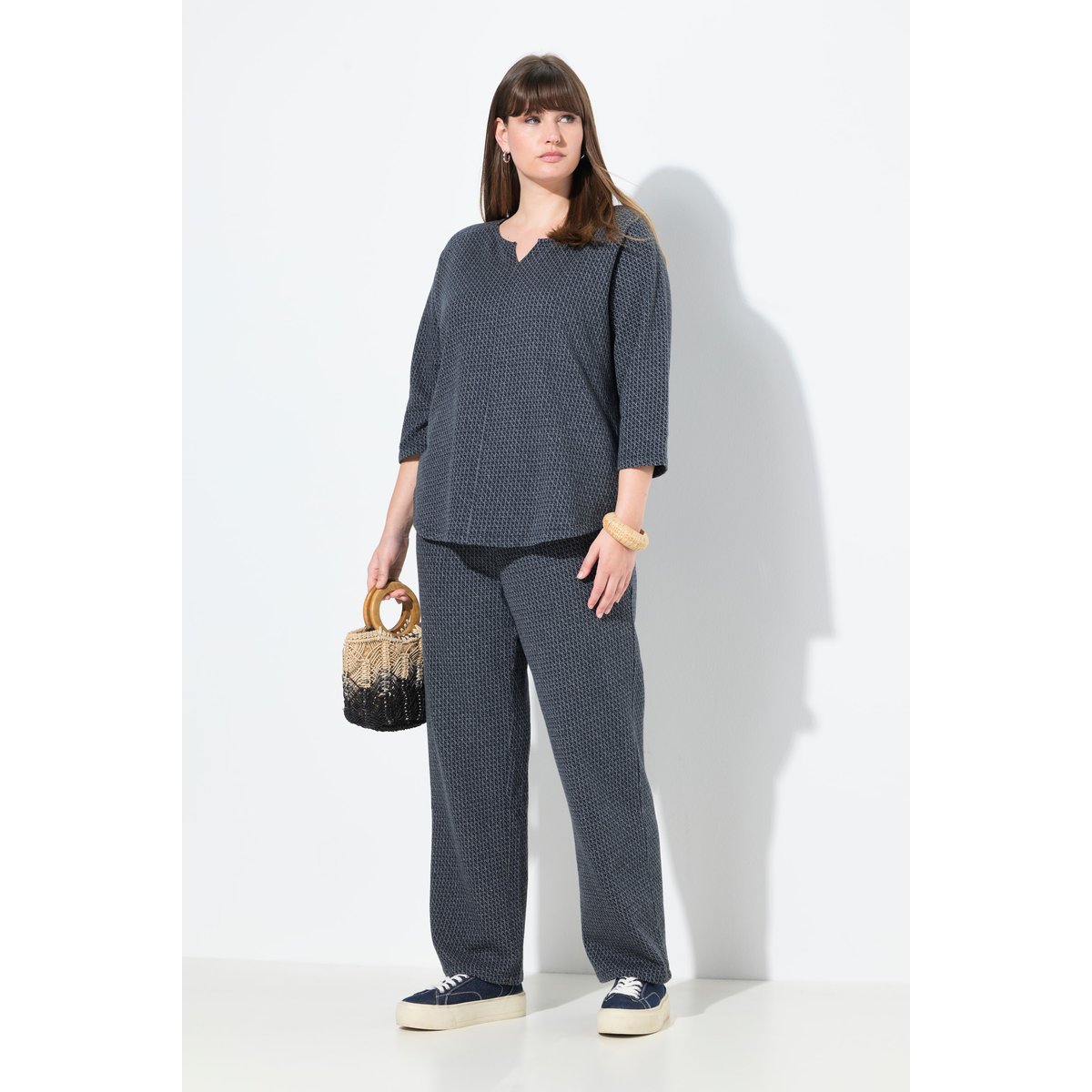 Pantalon Rose en molleton de coton bio marine, ULLA POPKEN