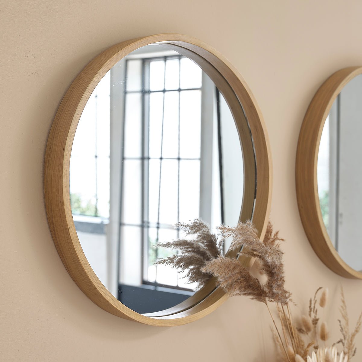 Miroir en chêne rond 50 cm ERNEST naturel, BERAH GETAH