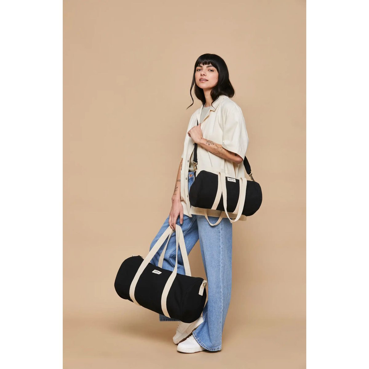 Sac polochon SIMON noir, HINDBAG