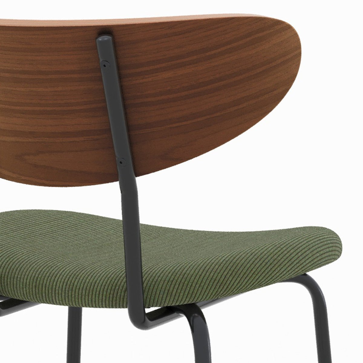 Lot de 2 chaises pour îlot central en velours côtelé 64.5 cm - JADE vert kaki, MAISON PAVANE