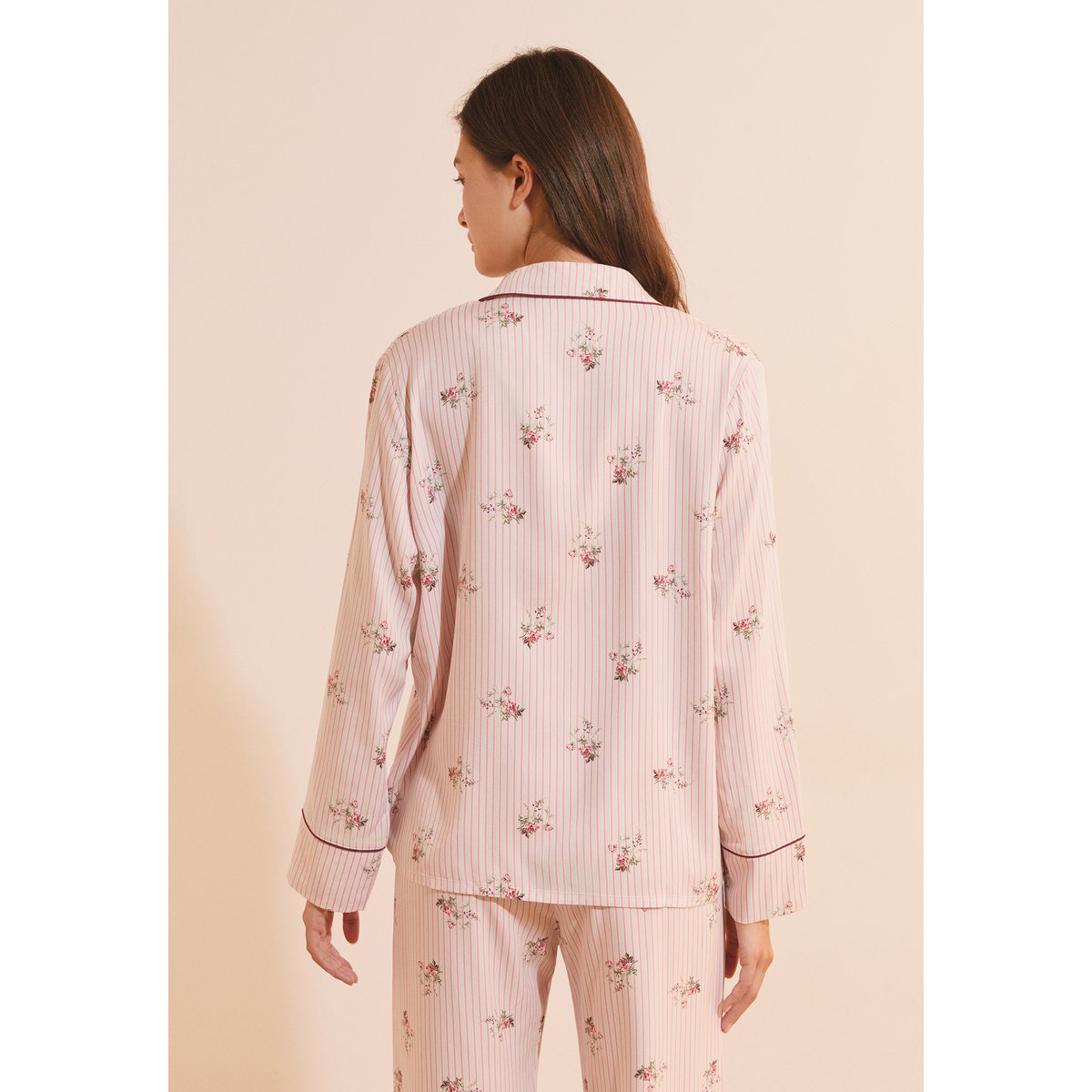 Chemise de pyjama à motif fleuri CERESIA ecru, ETAM
