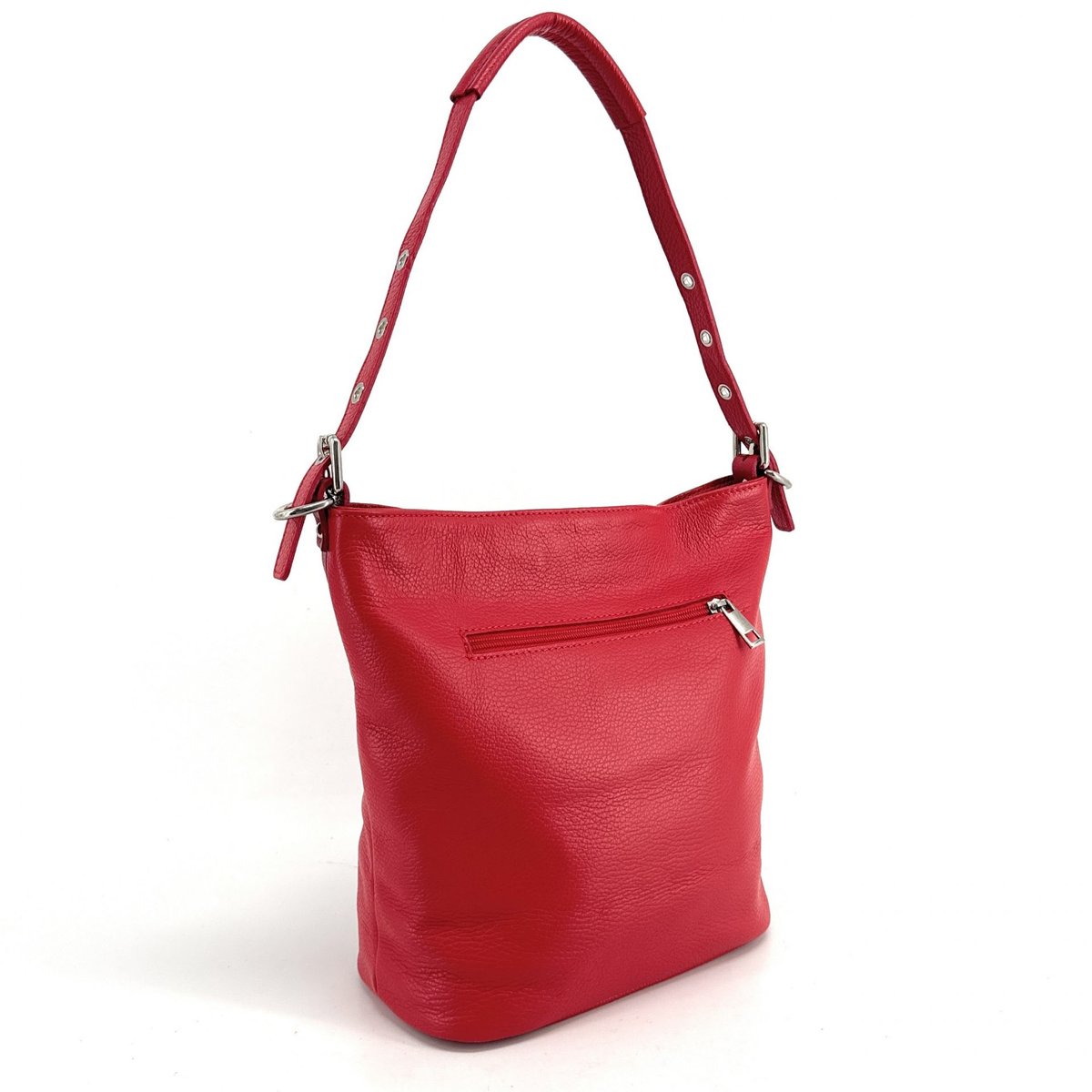 Sac à main en cuir grainé LIVERPOOL rouge clair, OH MY BAG