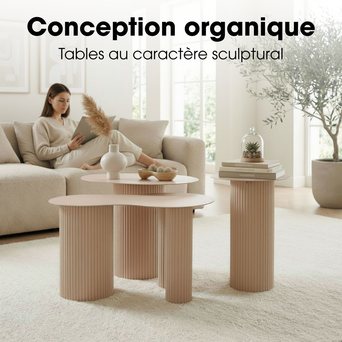 Table d'appoint LUX marron clair, MICA DECORATIONS