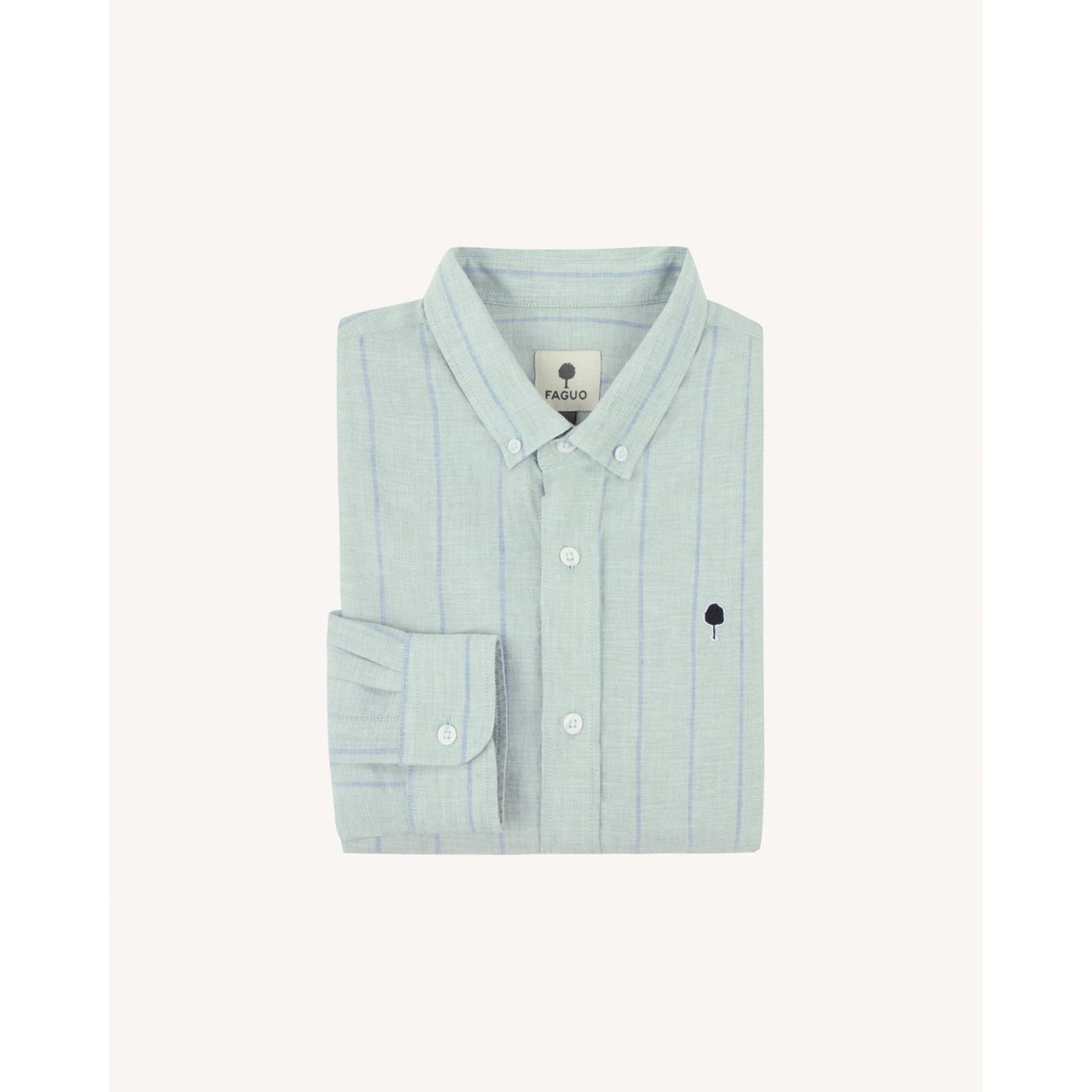 Chemise IVOY lichen et bleu marine, FAGUO