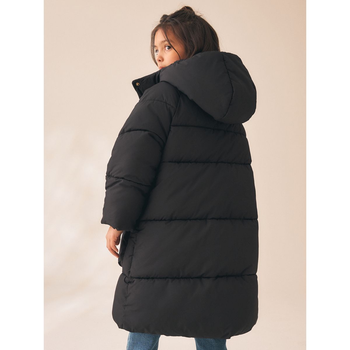 Manteau imperméable doublé de imitation fourrure noir, NEXT