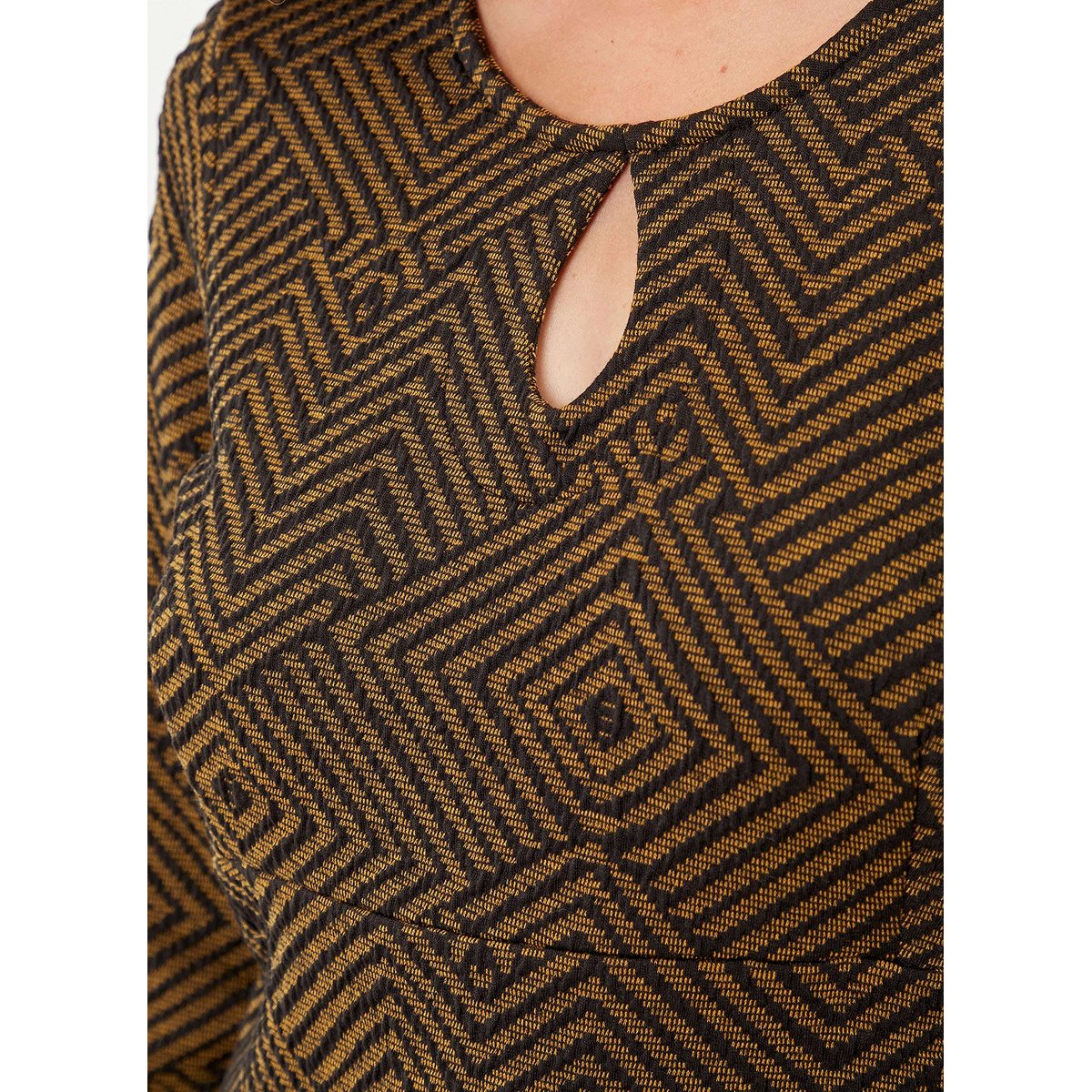 Robe maille ajustée à motifs WILMA bleu karma, LA FIANCÉE
