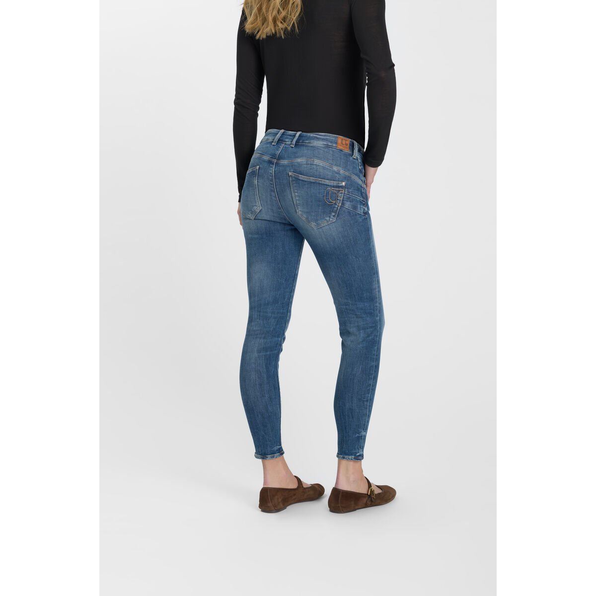 Jeans push-up slim taille haute PULP, 7/8ème blue, LE TEMPS DES CERISES