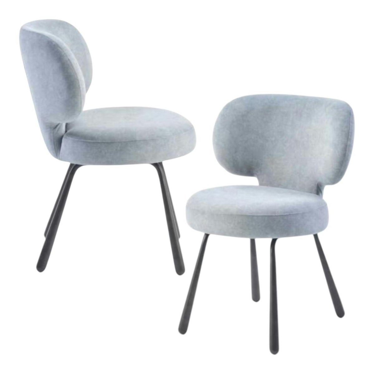 Chaise assise ronde (lot de 2) LIGURIE gris, PIER IMPORT