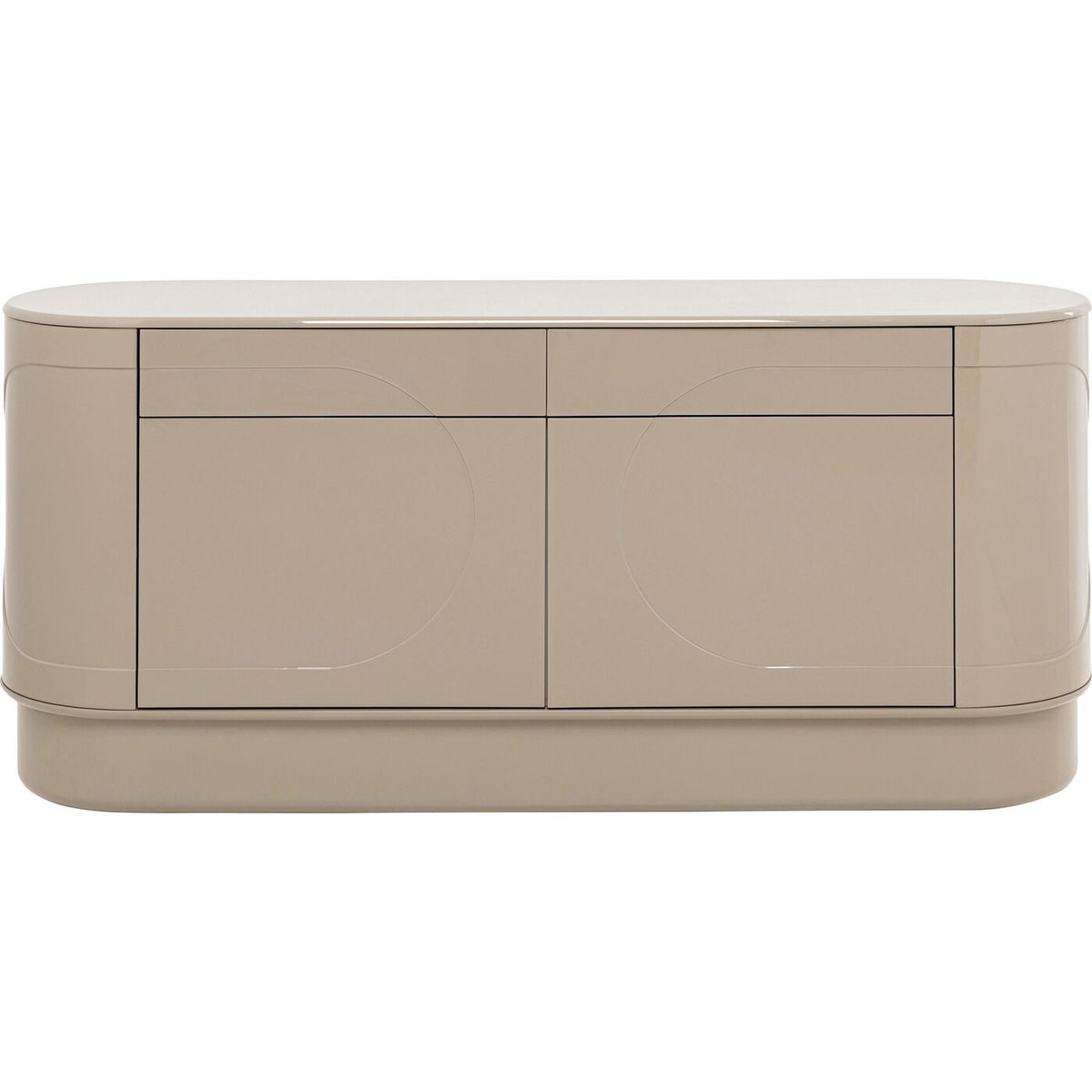 Buffet ovale 2 portes 2 tiroirs, GROOVE marron, KARE DESIGN