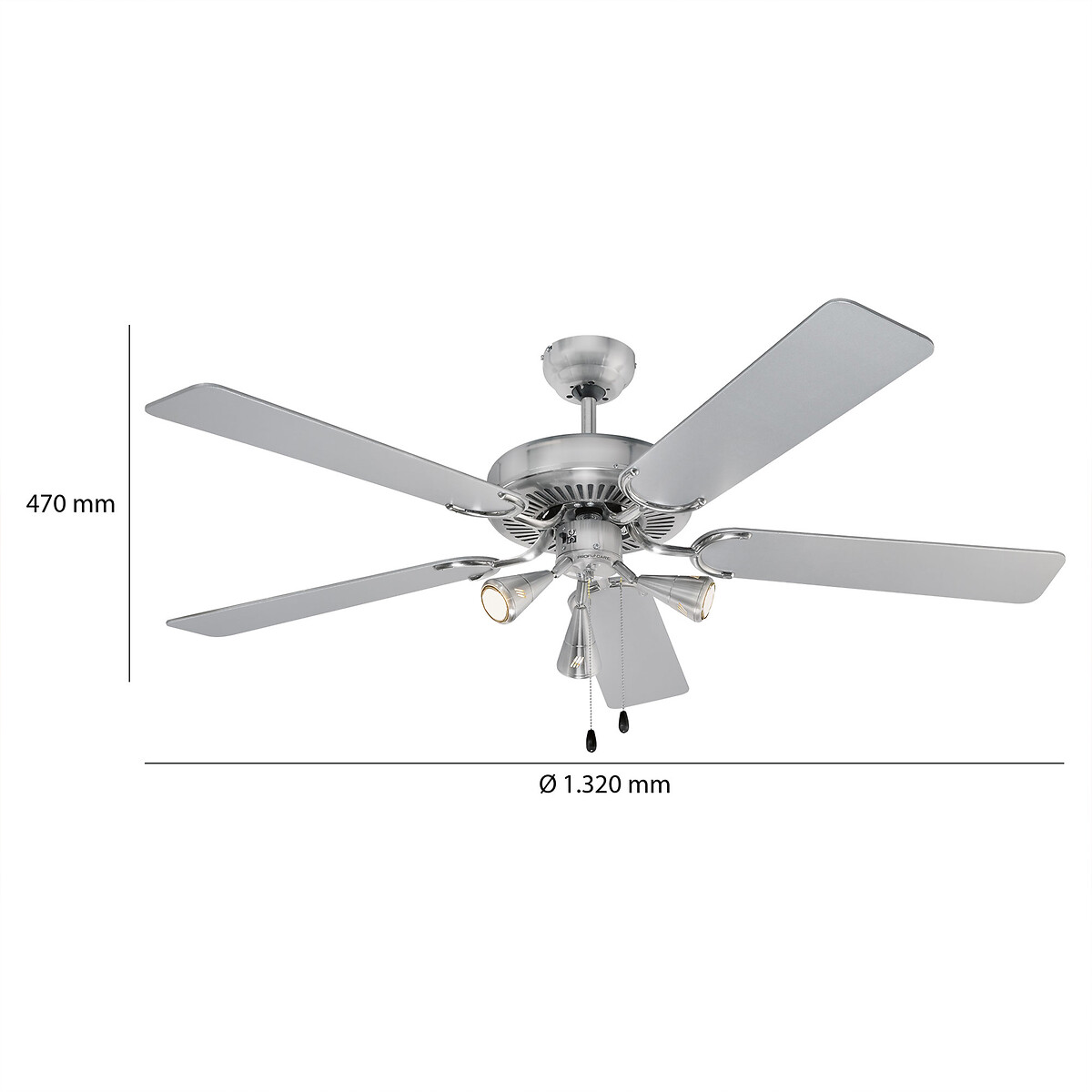 Ventoinha de teto DVL3078, PROFICARE inox, PROFICARE