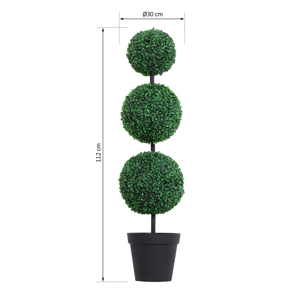 Topiaires artificielles Plastique Vert vert, OUTSUNNY