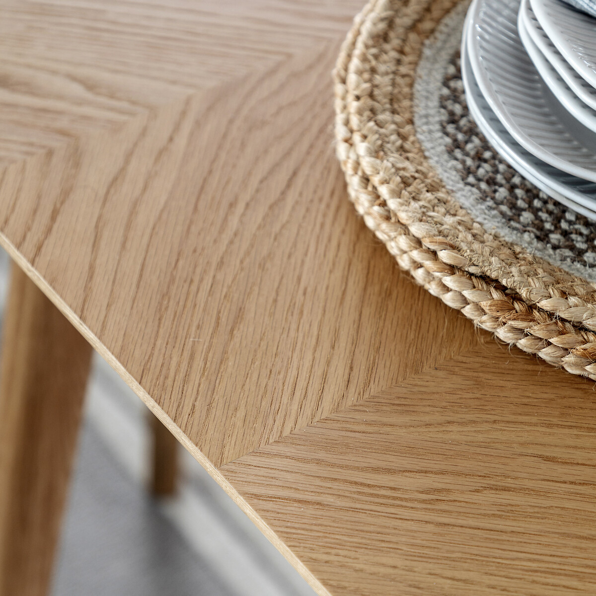 Dhule Herringbone Oak Extendable Dining Table (Seats 6-8) light wood, ÉDITÉ