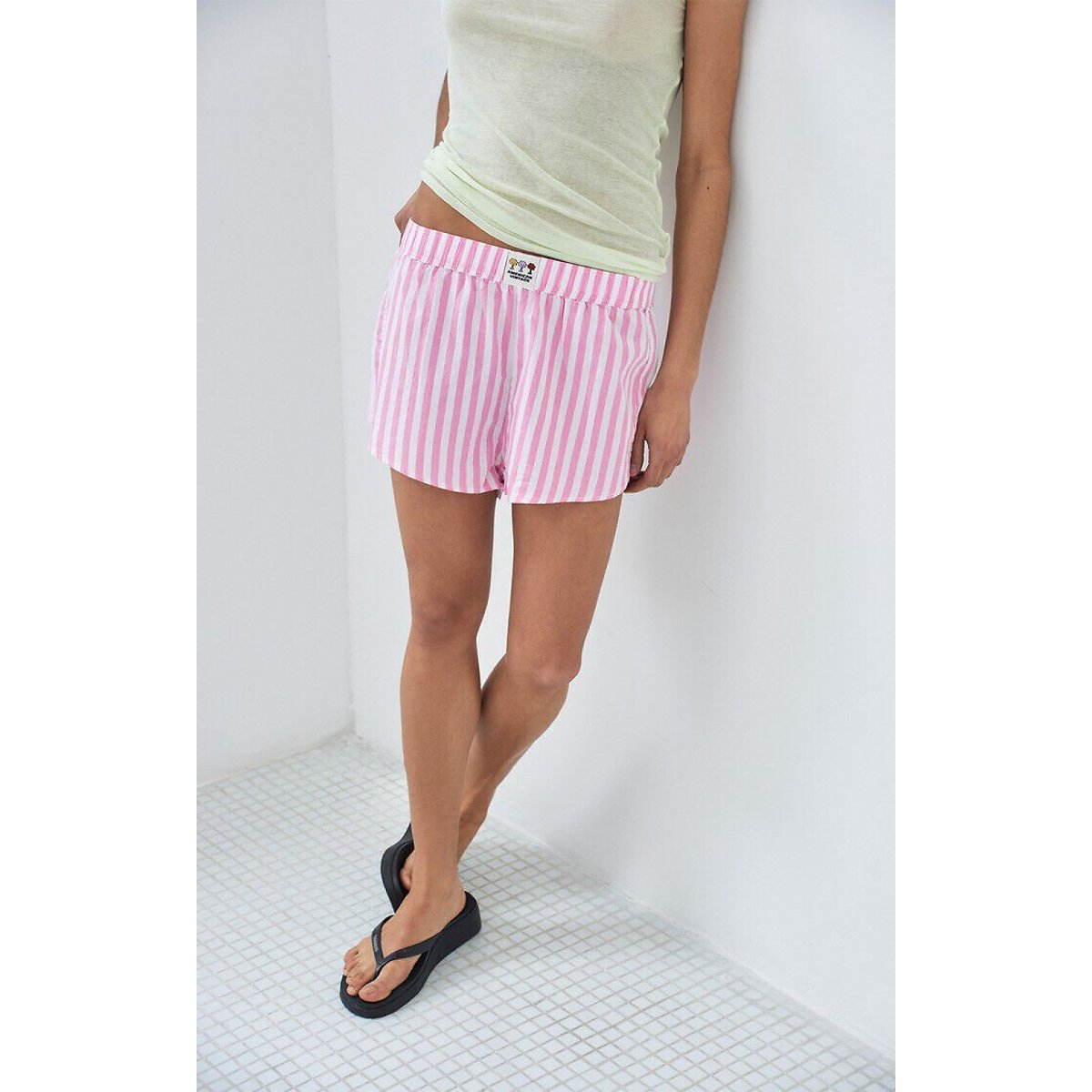 Short à rayures, VEXTOWN rayé rose, AMERICAN VINTAGE